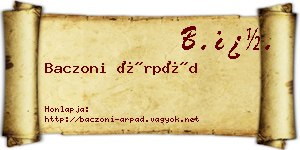 Baczoni Árpád névjegykártya