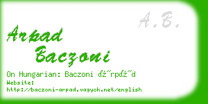 arpad baczoni business card